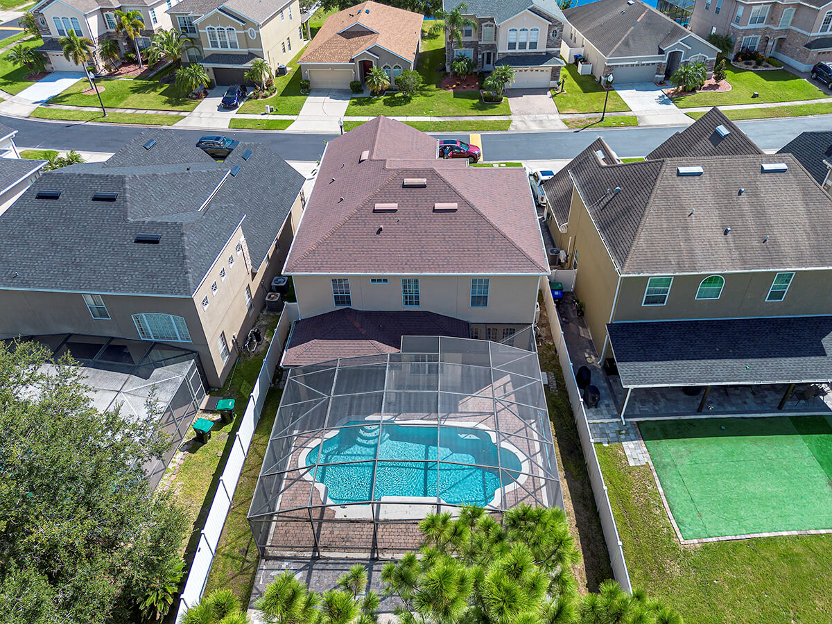 Home Aerial view of home with pool in Orlando